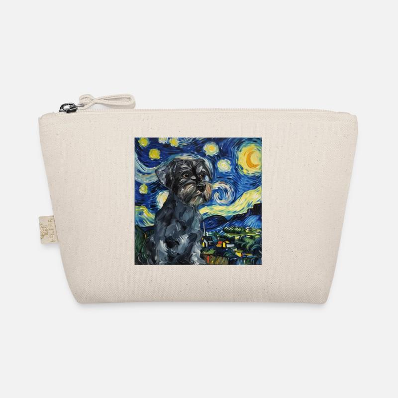 Zwergschnauzer, hund, van gogh, sternennacht Bio-Täschchen