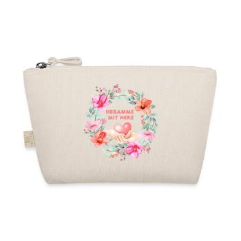 Hebamme mit Herz Blumenkranz - Bio-Täschchen - Natur - Vorne
