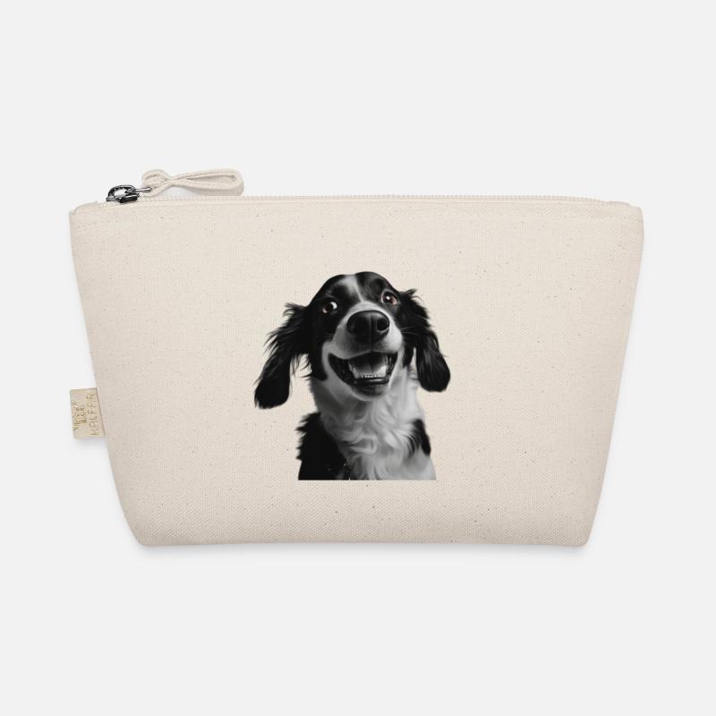 Border Collie Cheer Lächeln - Bio-Täschchen - Natur