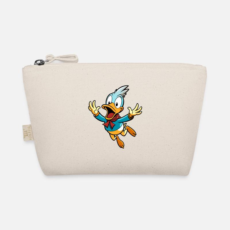 Whimsical Scared Duck Taking Flight Cartoon Organic Pouch