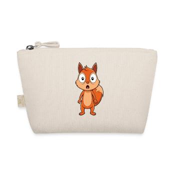 Startled Squirrel with Wide Eyes Cartoon - Organic Pouch - nature - Front