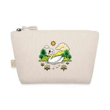 Tranquil Swan Gliding Across a Serene Lake - Organic Pouch - nature - Front