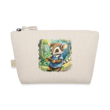 Cute young anteater with mobile phone - Organic Pouch - nature - Front