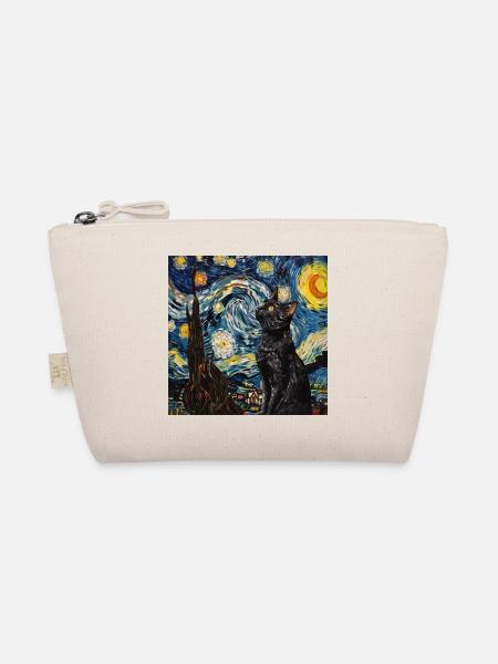 Cat, Cat Motif - Organic Pouch - nature - Front