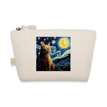 Cat, Cat Motif, Van Gogh, Starry Night - Organic Pouch - nature - Front
