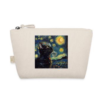 Cat, Cat Motif, Van Gogh, Starry Night - Organic Pouch - nature - Front