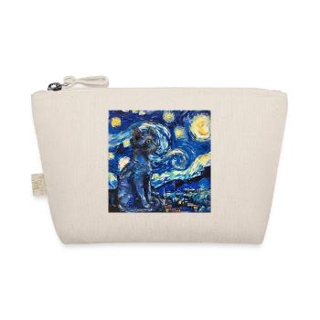 Cat, Cat Motif, Van Gogh, Starry Night - Organic Pouch - nature - Front