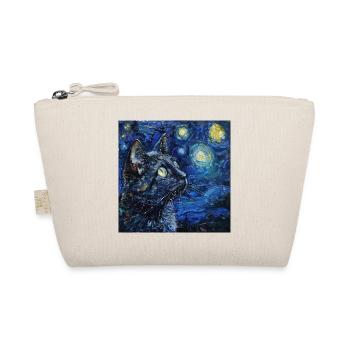 Cat, Cat Motif, Van Gogh, Starry Night - Organic Pouch - nature - Front