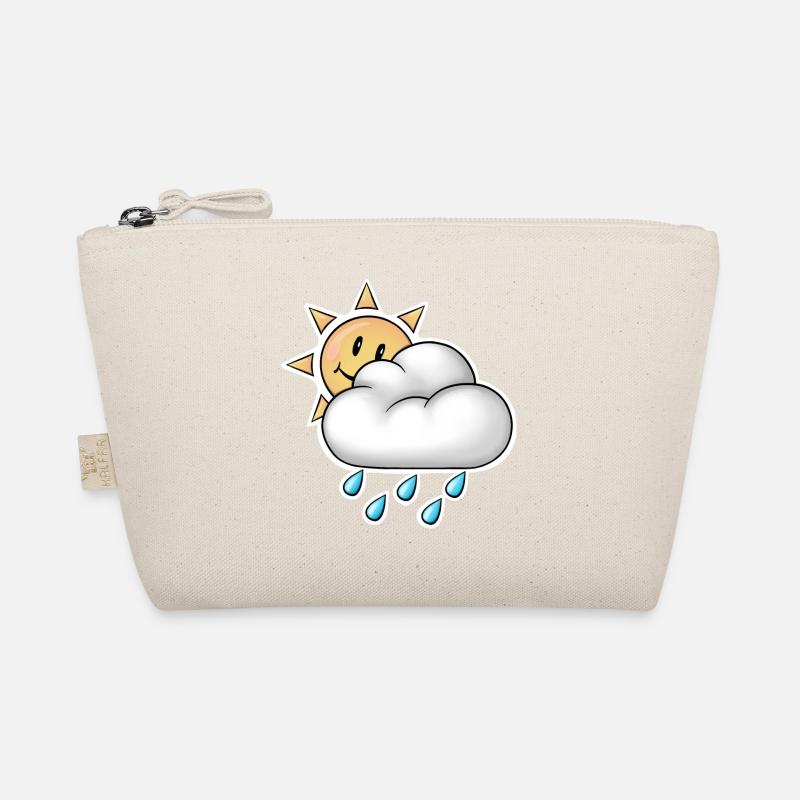 Fröhliche Sonne mit Wolkenregen Bio-Täschchen
