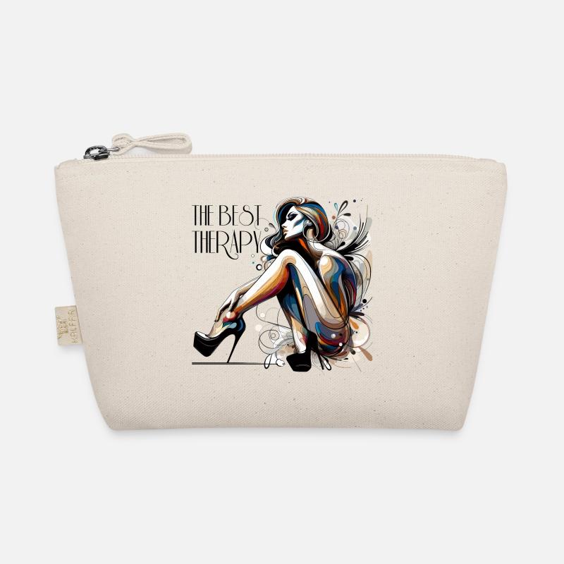 Beste Therapie High Heels Highheels Geschenk - Bio-Täschchen - Natur