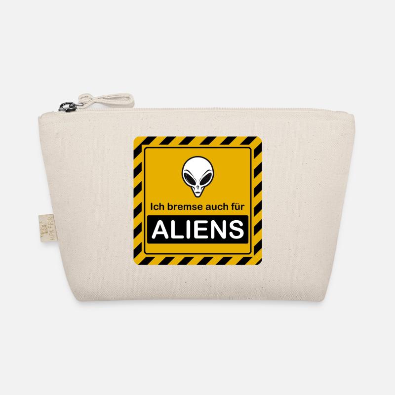 Warnzeichen "Ich bremse auch für Aliens" Bio-Täschchen