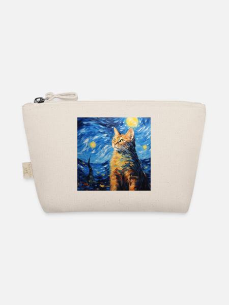 Katze, katzenmotiv, van gogh - Bio-Täschchen - Natur