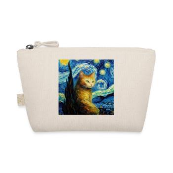 Cat, Cat Motif - Organic Pouch - nature - Front