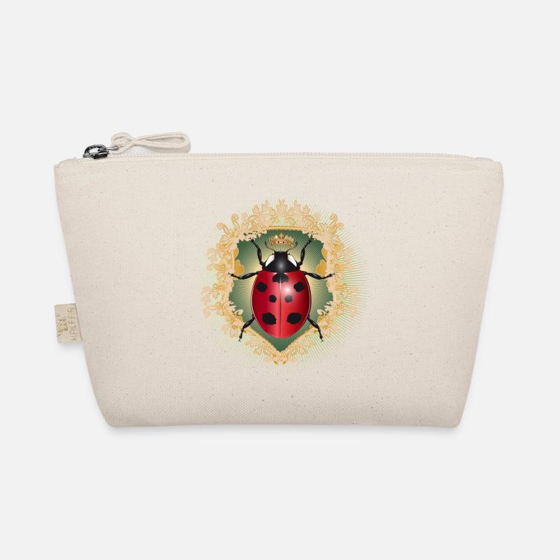 red glowing ladybug with crown in frame Organic Pouch