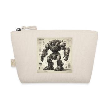 Bauplan / Sepia / Vintage / Retro / Roboter - Bio-Täschchen - Natur - Vorne