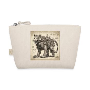 Bauplan / Sepia / Vintage / Retro / Roboter - Bio-Täschchen - Natur - Vorne