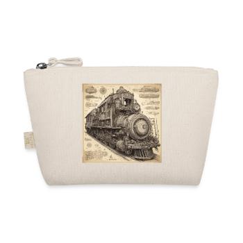 Bauplan / Sepia / Vintage / Retro / Roboter - Bio-Täschchen - Natur - Vorne