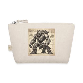 Bauplan / Sepia / Vintage / Retro / Roboter - Bio-Täschchen - Natur - Vorne