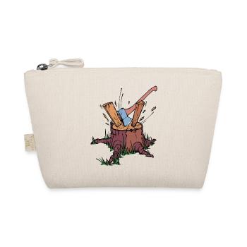 Tree Cutter Axe Wood Lumberjack Forestry Work - Organic Pouch - nature - Front