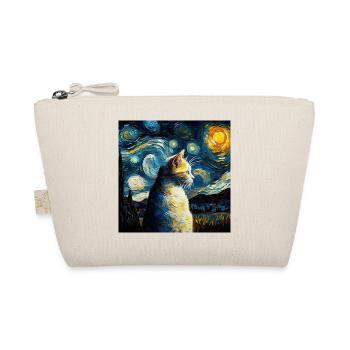 Cat, Cat Motif - Organic Pouch - nature - Front