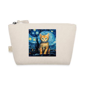 Cat, Cat Motif - Organic Pouch - nature - Front
