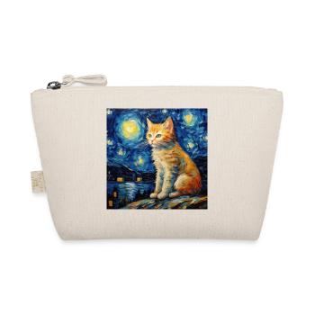Cat, Cat Motif - Organic Pouch - nature - Front