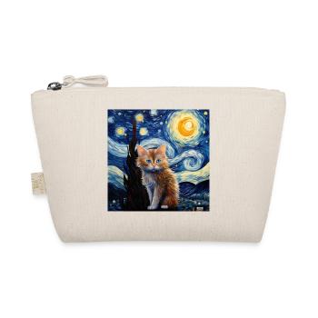 Cat, Cat Motif - Organic Pouch - nature - Front