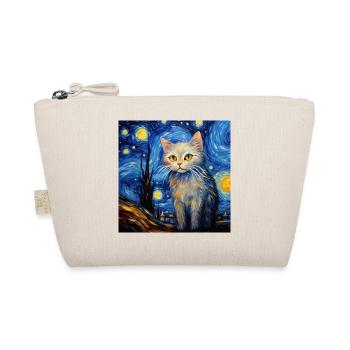 Cat, Cat Motif - Organic Pouch - nature - Front