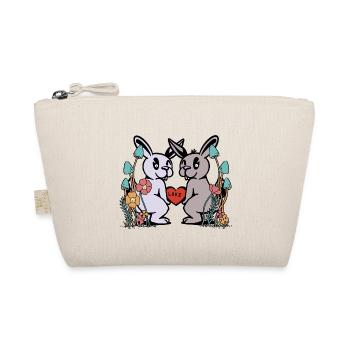 Hase Hase Liebe Herz Kaninchen Natur Nager - Bio-Täschchen - Natur - Vorne