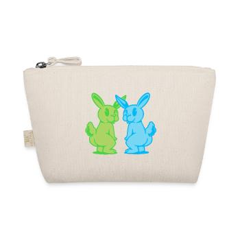 Hase Hase Retro Kaninchen Nagetier Nager 80er - Bio-Täschchen - Natur - Vorne
