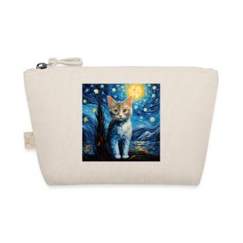 Cat, Cat Motif - Organic Pouch - nature - Front