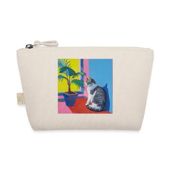 Katze, katzenmotiv, popart, geschenk, geschenkidee - Bio-Täschchen - Natur - Vorne
