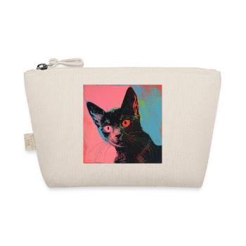 Katze, katzenmotiv, popart, geschenk, geschenkidee - Bio-Täschchen - Natur - Vorne