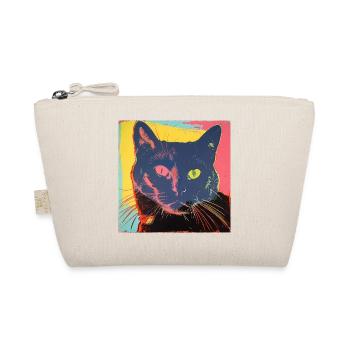 Cat, cat motif, pop art, gift, gift idea - Organic Pouch - nature - Front