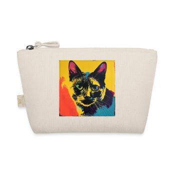 Katze, katzenmotiv, popart, geschenk, geschenkidee - Bio-Täschchen - Natur - Vorne
