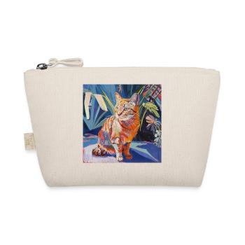 Katze, katzenmotiv, popart, geschenk, geschenkidee - Bio-Täschchen - Natur - Vorne