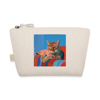 Katze, katzenmotiv, popart, geschenk, geschenkidee - Bio-Täschchen - Natur - Vorne