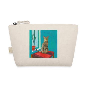 Katze, katzenmotiv, popart, geschenk, geschenkidee - Bio-Täschchen - Natur - Vorne