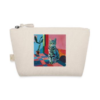 Katze, katzenmotiv, popart, geschenk, geschenkidee - Bio-Täschchen - Natur - Vorne
