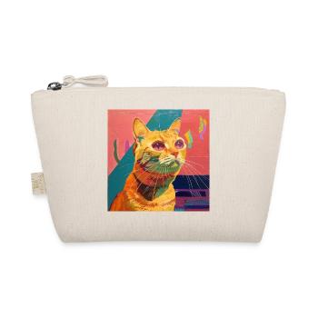 Cat, cat motif, pop art, gift, gift idea - Organic Pouch - nature - Front