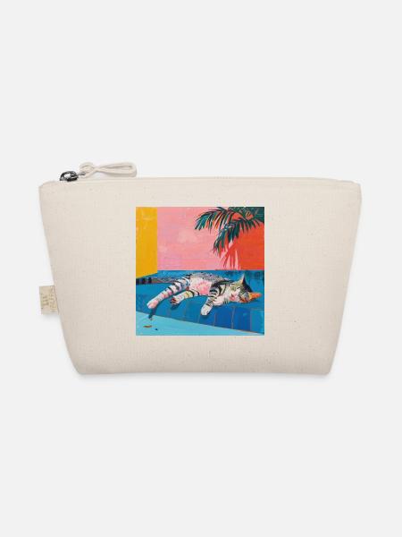 Chat, motif chat, pop art, cadeau, idée cadeau - Trousse biologique - nature - Devant