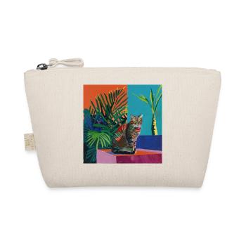 Katze, katzenmotiv, popart, geschenk, geschenkidee - Bio-Täschchen - Natur - Vorne