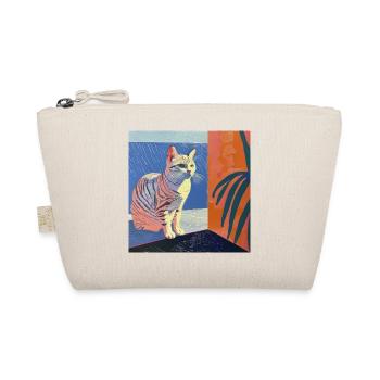 Cat, cat motif, pop art, gift, gift idea - Organic Pouch - nature - Front