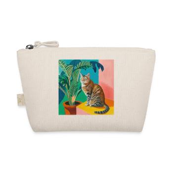 Katze, katzenmotiv, popart, geschenk, geschenkidee - Bio-Täschchen - Natur - Vorne