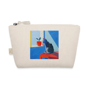 Cat, cat motif, pop art, gift, gift idea - Organic Pouch - nature - Front