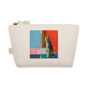 Katze, katzenmotiv, popart, geschenk, geschenkidee - Bio-Täschchen - Natur - Vorne