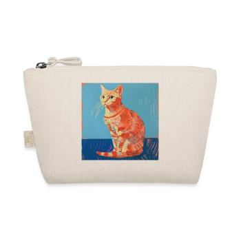Katze, katzenmotiv, popart, geschenk, geschenkidee - Bio-Täschchen - Natur - Vorne