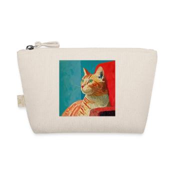 Cat, cat motif, pop art, gift, gift idea - Organic Pouch - nature - Front