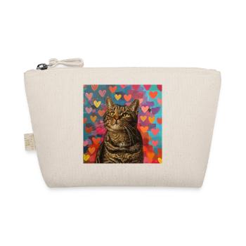 Katze, katzenmotiv, popart, geschenk, geschenkidee - Bio-Täschchen - Natur - Vorne