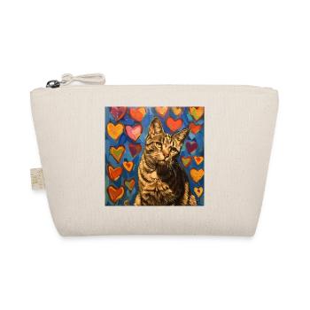 Katze, katzenmotiv, popart, geschenk, geschenkidee - Bio-Täschchen - Natur - Vorne